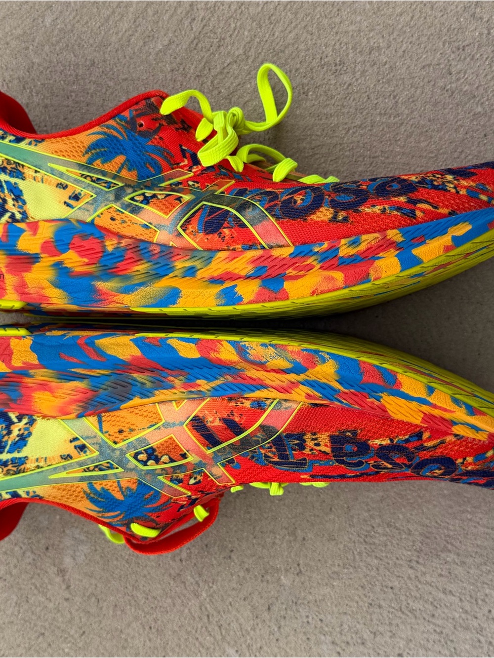 Size 13- ASICS Noosa Tri 14 Tropical - Cherry Tomato (Worn Once). Rare Color!